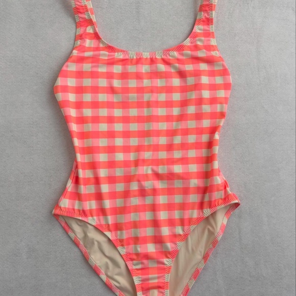 SOLID & STRIPED Anne Marie Swimsuit in Coral Gingham NWOT - Picture 2 of 9